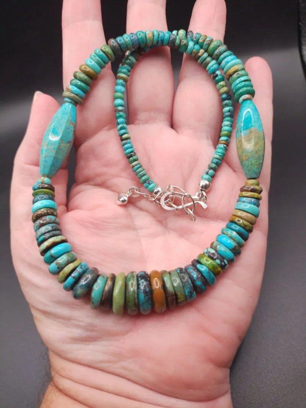 Jay King DTR Hubei Turquoise necklace 925 Sterling Silver southwestern style Y